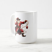 Ster Lasso Cowboy Kerstman Koffiemok (Voorkant links)