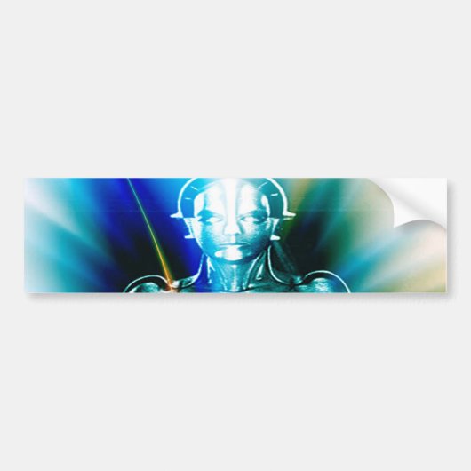 Ster Licht Robot Bumpersticker (Voorkant)