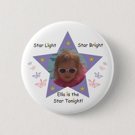 Ster licht, Star Bright Ronde Button 5,7 Cm (Voorkant)