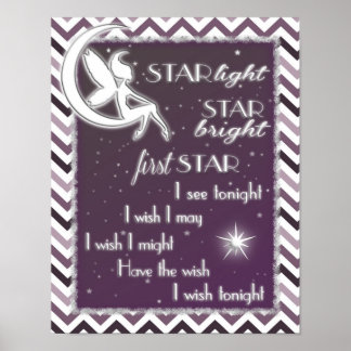 Ster Licht Ster Helder Geboortebord Poster