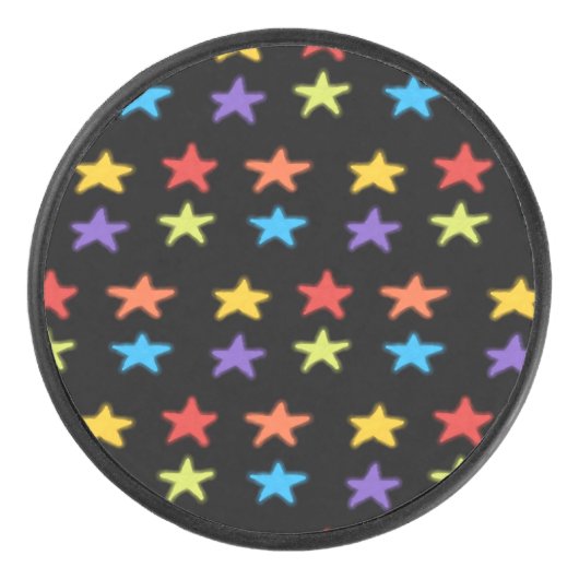 Ster Light Hockey Puck (regenboog en zwart) (Voorkant)
