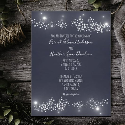 Ster Light Wedding Invitation Kaart