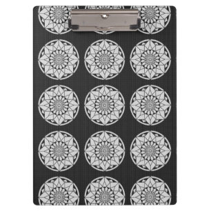 Ster Mandala breien zwart & wit Klembord