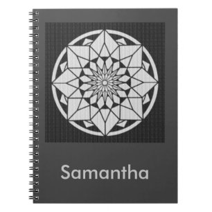 Ster Mandala breien zwart & wit Notitieboek