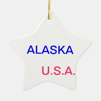 Ster met alaska en juneau erop. keramisch ornament