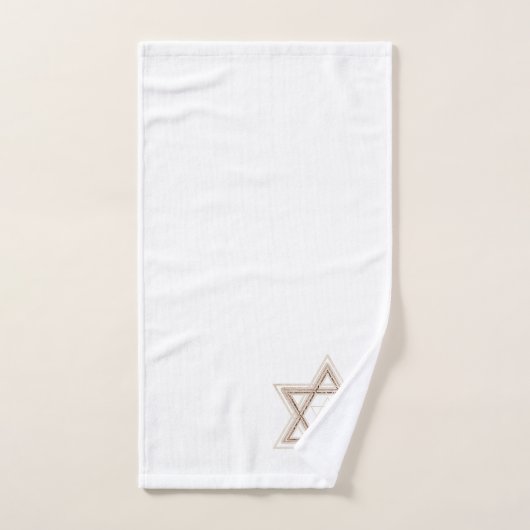 Ster of David | Elegant Goud en Wit Modern Bad Handdoek (Handdoek)