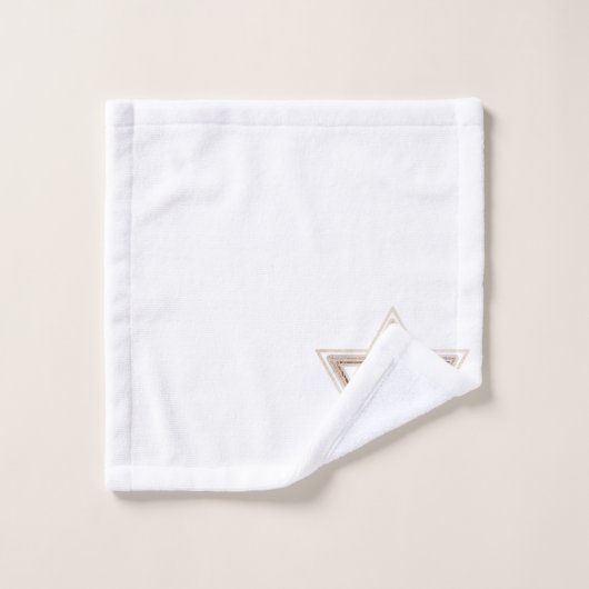 Ster of David | Elegant Goud en Wit Modern Bad Handdoek (Wasdoekje)