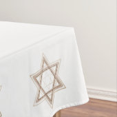 Ster of David | Elegant Goud en Wit Modern Tafelkleed (Voorbeeld)