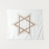 Ster of David | Elegant Goud en Wit Modern Wandkleed (Voorkant (horizontaal))