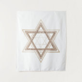 Ster of David | Elegant Goud en Wit Modern Wandkleed (Voorkant)