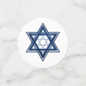 Ster of David | Klassiek Blauw Modern Minimalist Confetti (Kleine voorkant)