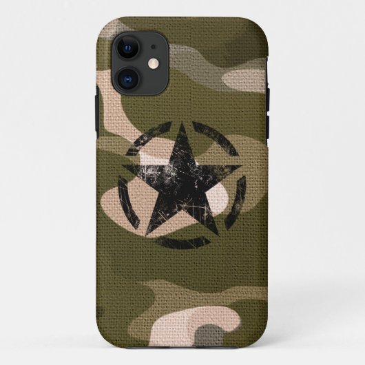 Ster op Burlap stijl Case-Mate iPhone Case (Achterkant)