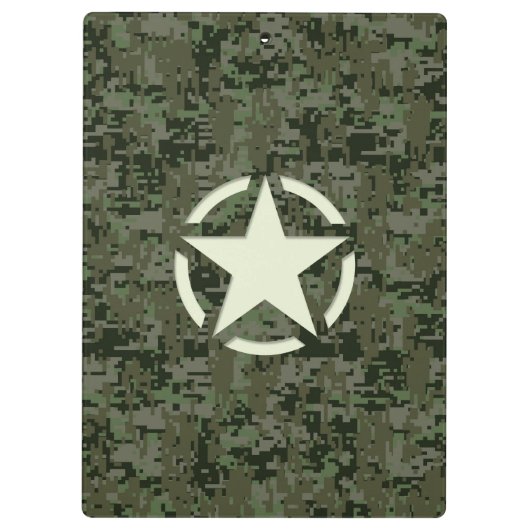 Ster op digitale camo-stijl klembord (Achterkant)