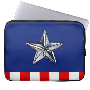 Ster op feestelijke patriottische kleuren laptop sleeve