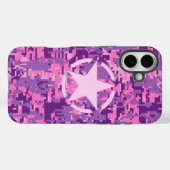 Ster op Girly Hot Pink Camo Case-Mate iPhone Case (Achterkant (horizontaal))