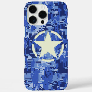 Ster op Navy Camo achtergrond iPhone 16 Pro Max Hoesje