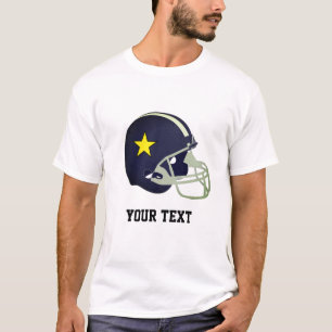 Ster op zwarte Amerikaanse voetbalhelm T-shirt