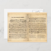  Ster Spangled Banner Song Sheet Lyrics Briefkaart (Voorkant / Achterkant)