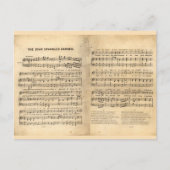 Ster Spangled Banner Song Sheet Lyrics Briefkaart (Voorkant)