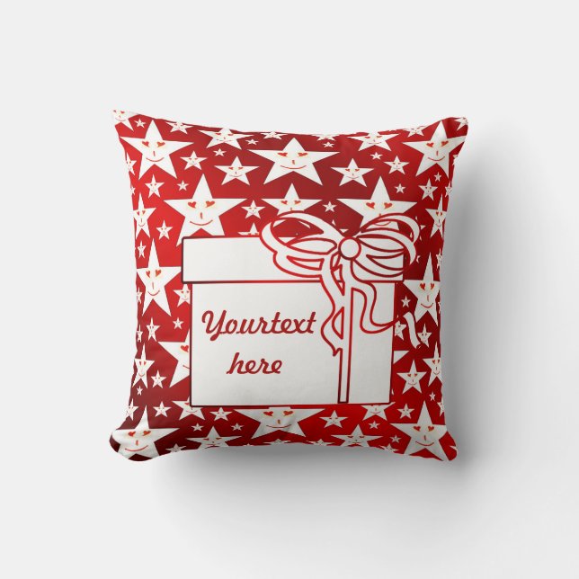 ster, sterren, fantasie, glanzend, rood, kerst, gl kussen (Voorkant)