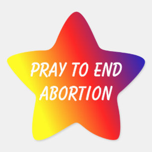 Ster sticker bidt om abortus te beëindigen