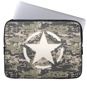 Ster Symbool Pixel Digitaal Camouflage Laptop Sleeve