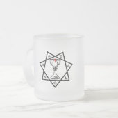 Ster van Babalon Logo en Lamen Frosted Mok (Voorkant links)