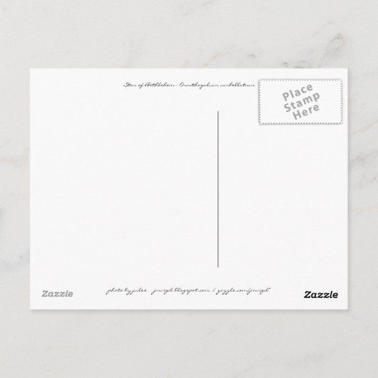 Ster van Bethlehem Briefkaart (Achterkant)