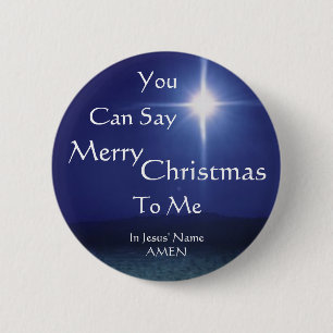 Ster van Bethlehem, kan je zeggen, Merry, Kerstmis Ronde Button 5,7 Cm