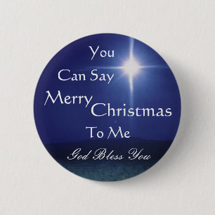 Ster van Bethlehem, kan zeggen, Merry, ... - Geper Ronde Button 5,7 Cm