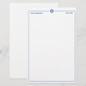 Ster van David 5,5 x 8,5-inch Persoonlijke Station Briefpapier (Voorkant / Achterkant)