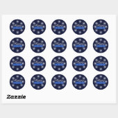 Ster van David Array Blue SDAB Ronde Sticker (Vel)
