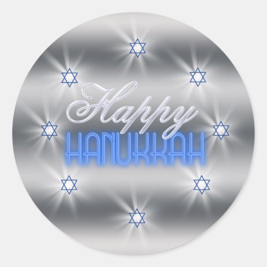 Ster van David Array Silver SDAX Ronde Sticker (Voorkant)