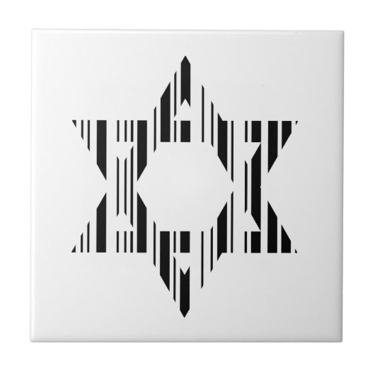 STER VAN DAVID BAR CODE Jodendom Patroonontwerp Tegeltje (Voorkant)