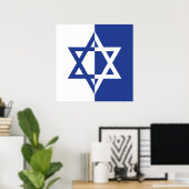 Ster van David Bar Mitzvah blauw en wit Poster (Thuiskantoor)
