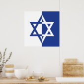 Ster van David Bar Mitzvah blauw en wit Poster (Keuken)