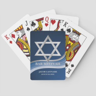 Ster van David Bar Mitzvah Pokerkaarten
