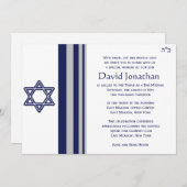 Ster van David Bar Mitzvah Uitnodiging (Voorkant / Achterkant)