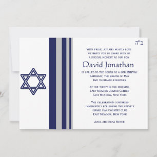 Ster van David Bar Mitzvah Uitnodiging