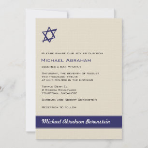 Ster van David Bar Mitzvah Uitnodiging