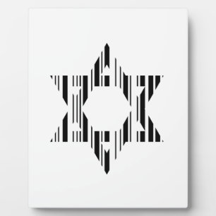 STER VAN DAVID BARCODE Jodendom Patroon Ontwerp Fotoplaat