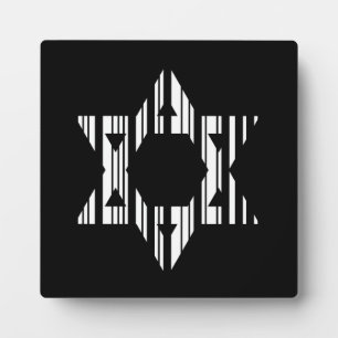 STER VAN DAVID BARCODE Jodendom Patroon Ontwerp Fotoplaat
