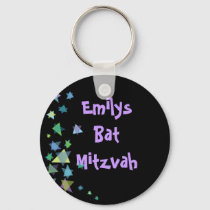 Ster van David Black Sleutelhanger Bar Bat Mitzvah