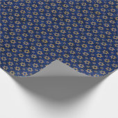 Ster van David Blue en Gold Wrapping Paper Cadeaupapier (Hoek)
