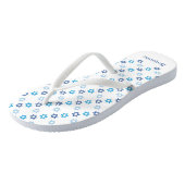 Ster van David Blue en White Teenslippers (Schuin)