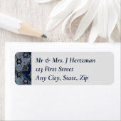 Ster van David Blue Gray Bar Mitzvah Mazel Tov Etiket (Insitu)