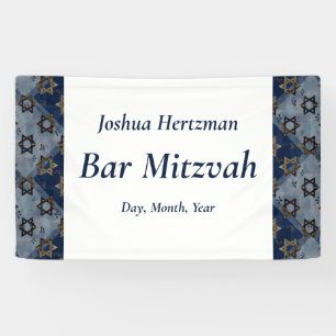 Ster van David Blue Gray Bar Mitzvah Mazel Tov Spandoek
