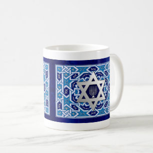 Ster van David en Menorah Hanukkah Gift Mokken