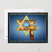 Ster van David en Triple Cross Briefkaart (Voorkant / Achterkant)
