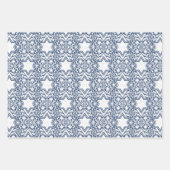 Ster van David Floral Chanoeka Set Inpakpapier Vel (Voorkant 3)